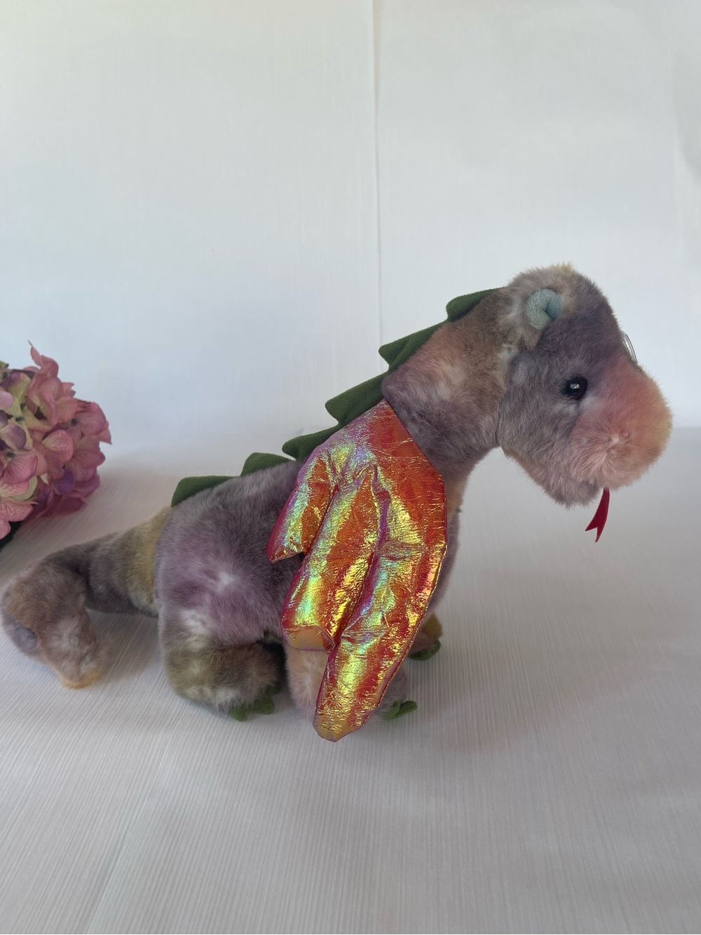 Vintage TY Beanie Buddy 1999 Scorch the Dragon Tie Dye Plush with Tags-Retired